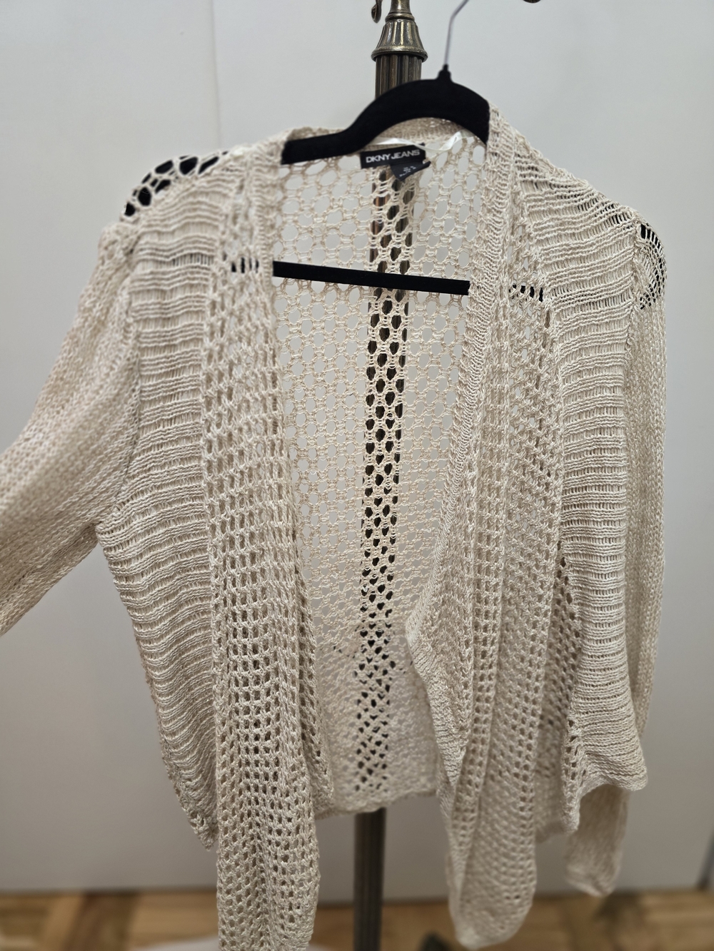 DKNYC Open Knit Cream Cardigan Sweater